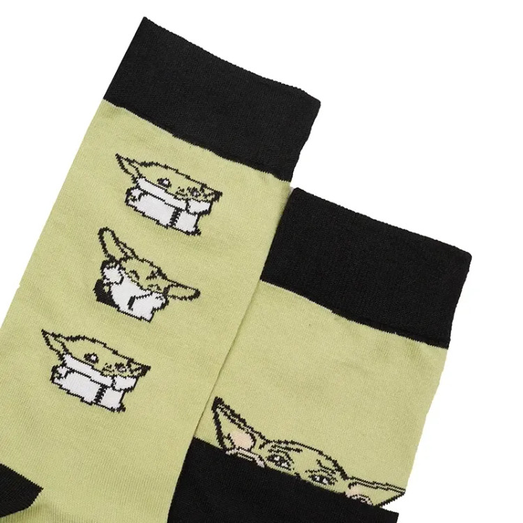 جوراب ساقدار تا به تا طرح بیبی یودا فری سایز نخی زنانه