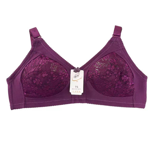 سوتین دانتل پنبه لاکرا لعیا بدون فنر بند قابل تنظیم سایز 70 تا 85