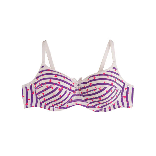 سوتین نخی فنردار لایه دار طرح راه راه برند براگو بند قابل تنظیم ضد حساسیت