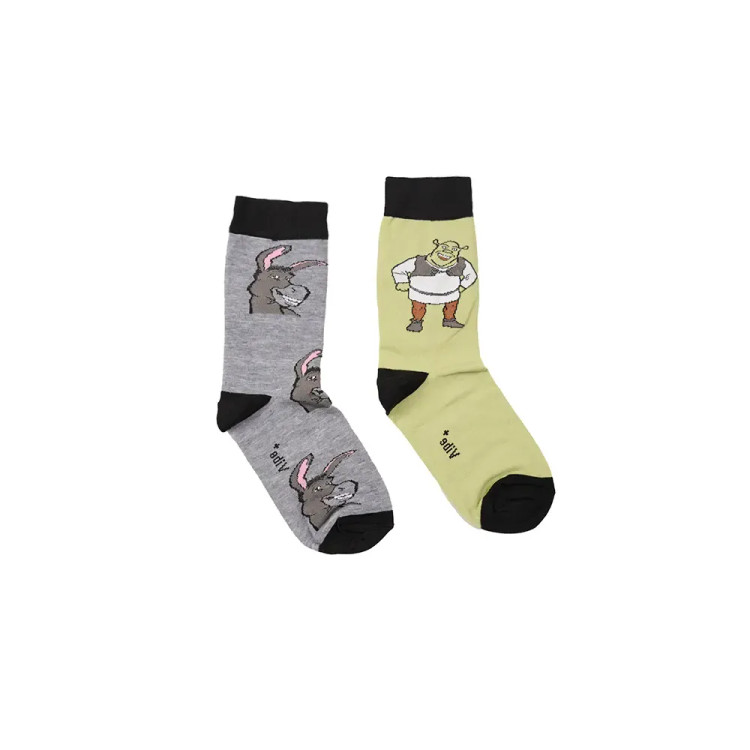 جوراب ساقدار نخی فری سایز طرح شرک و خره