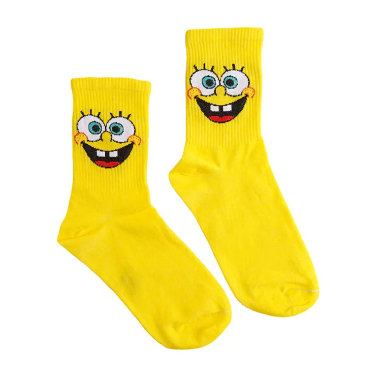 جوراب ساقدار طرح باب اسفنجی نخی فری سایز زنانه