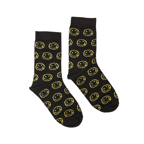جوراب ساقدار طرح ایموجی فری سایز نخی زنانه