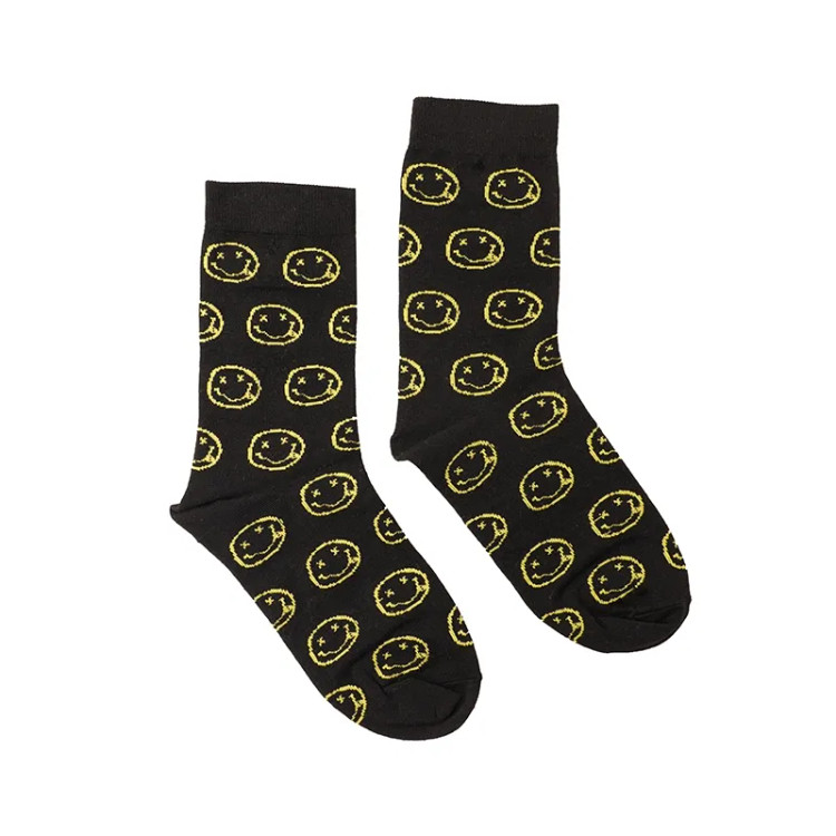 جوراب ساقدار طرح ایموجی فری سایز نخی زنانه