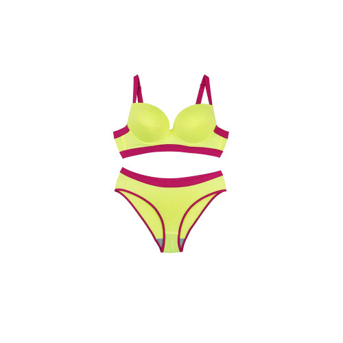 ست سوتین و شورت اسفنجی فنردار شبرنگی زنانه