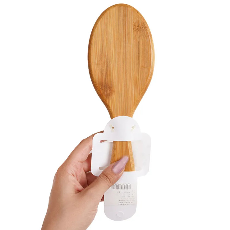 برس مو سر گرد دانه چوبی سایز بزرگ برند FASHION COMB عدم کشیدن مو طول 24 عرض 7