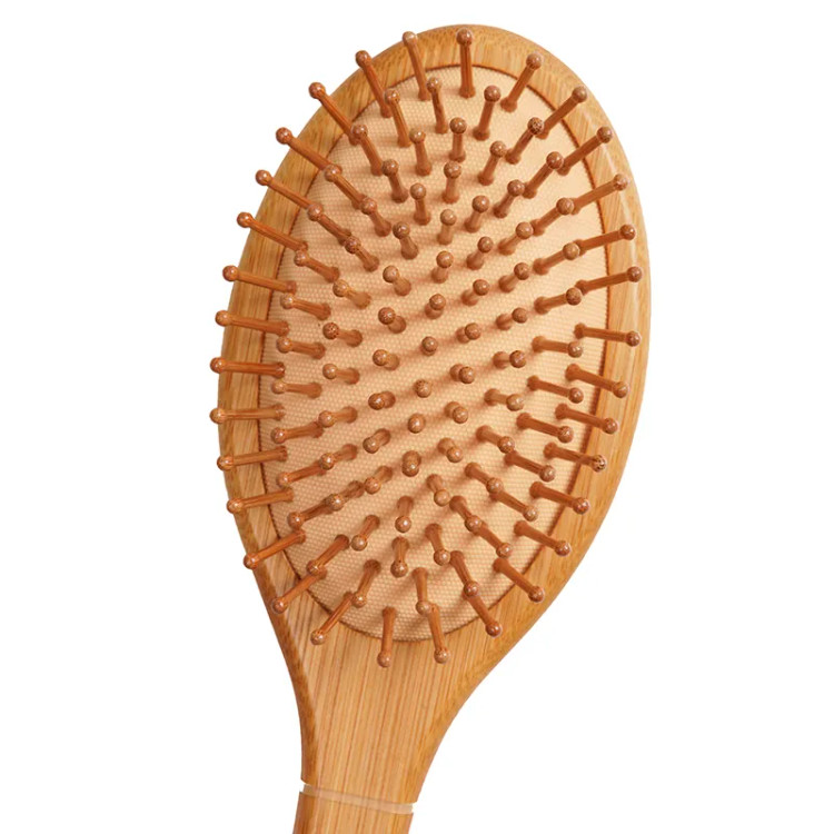 برس مو سر گرد دانه چوبی سایز بزرگ برند FASHION COMB عدم کشیدن مو طول 24 عرض 7