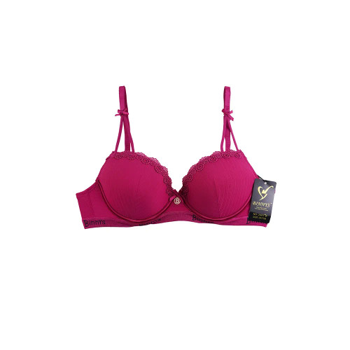 سوتین اسفنجی کبریتی بالا دانتل برند BINNYS بنیس کاپ B فنردار