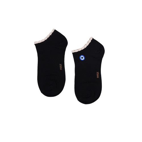 جوراب مچی زنانه پنبه ای لبه دالبری طرح چشم فری سایز