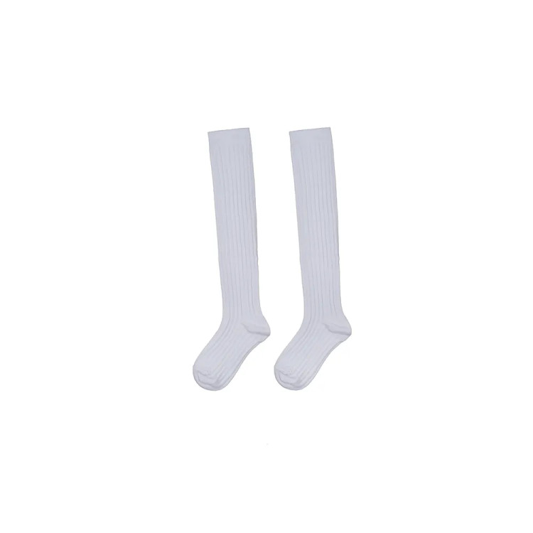 جوراب زنانه پنبه زیر زانو طرح کبریتی سفید برفی فری سایز