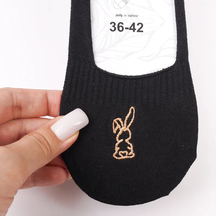 جوراب کالج زنانه پنبه ای روباز طرح دار فری سایز 36 تا 41