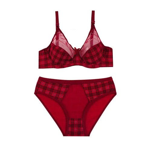 ست شورت و سوتین فنردار بالا شیشهای برند شارمین کاپ B جنس حریر نخی مدل اسلیپ