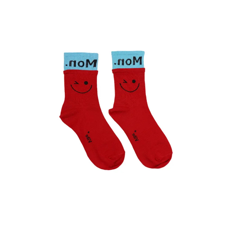 جوراب ساقدار ایام هفته طرح لبخند فری سایز نخی زنانه