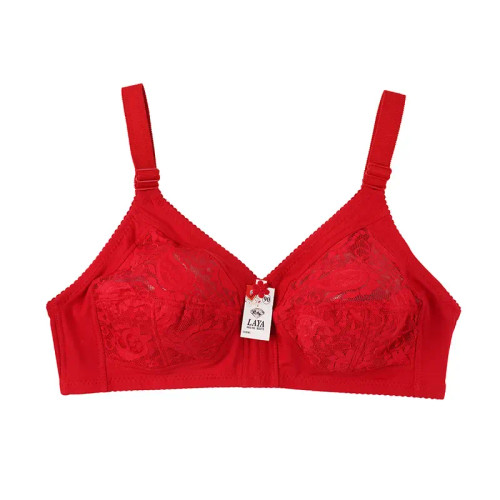 سوتین لاکرا پنبه کاسه دانتل بدون فنر برند لعیا سایز 95 و 100