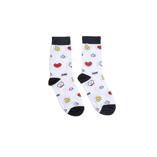 جوراب ساقدار طرح آرجی BT21 نخی فری سایز زنانه