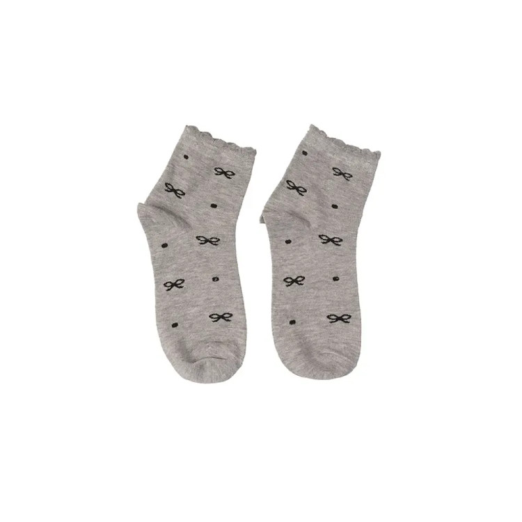 جوراب نیم ساق طرح پاپیون خالدار نخی فری سایز زنانه