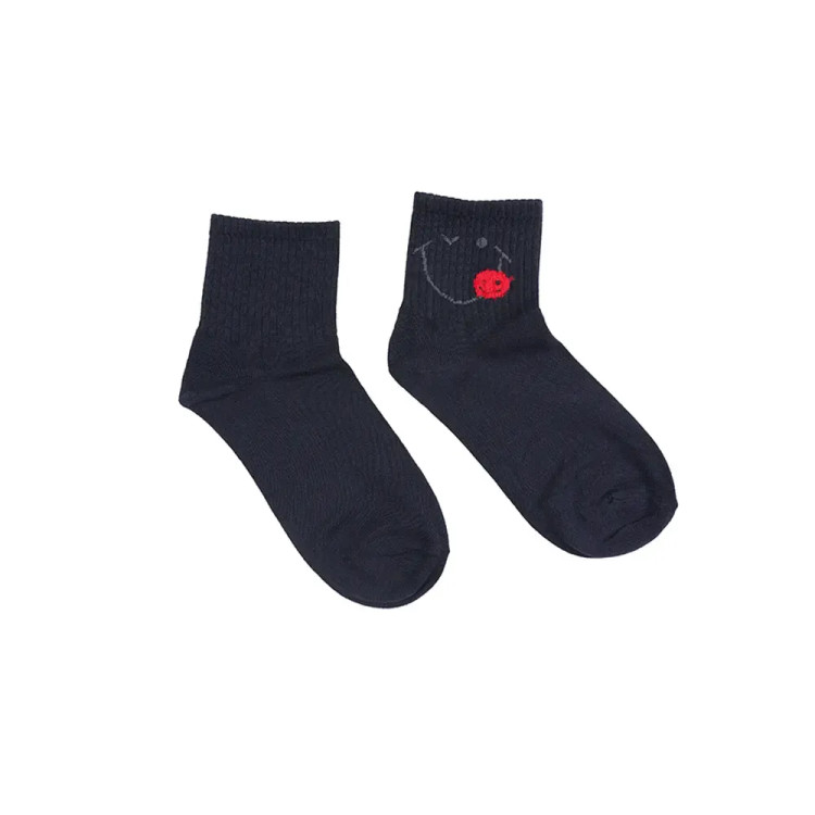 جوراب نیم ساق نخی طرح ایموجی و لبخند فری سایز زنانه