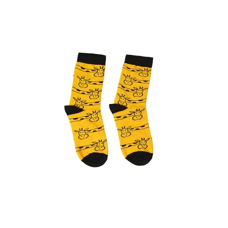 جوراب ساقدار فانتزی طرح زرافه نخی فری سایز 36 تا 41