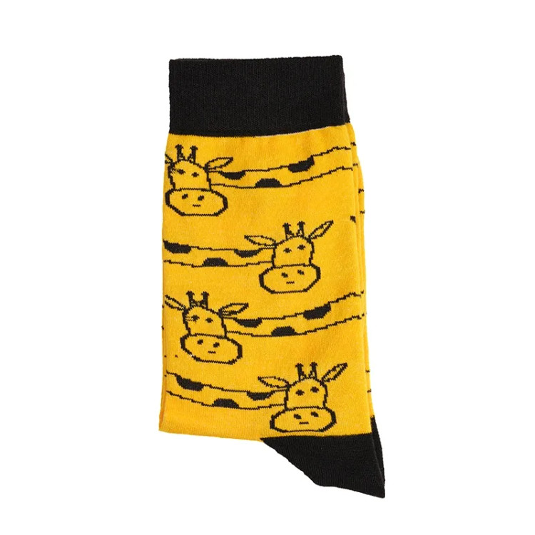 جوراب ساقدار فانتزی طرح زرافه نخی فری سایز 36 تا 41