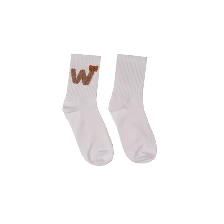 جوراب نیم ساق طرحدار pw و تدی بوکله نخی فری سایز زنانه