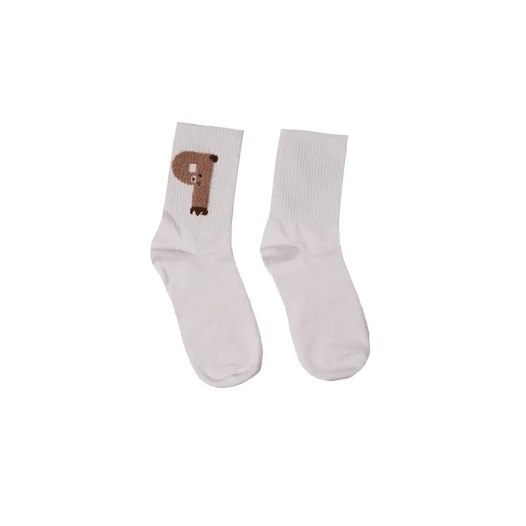 جوراب نیم ساق طرحدار pw و تدی بوکله نخی فری سایز زنانه