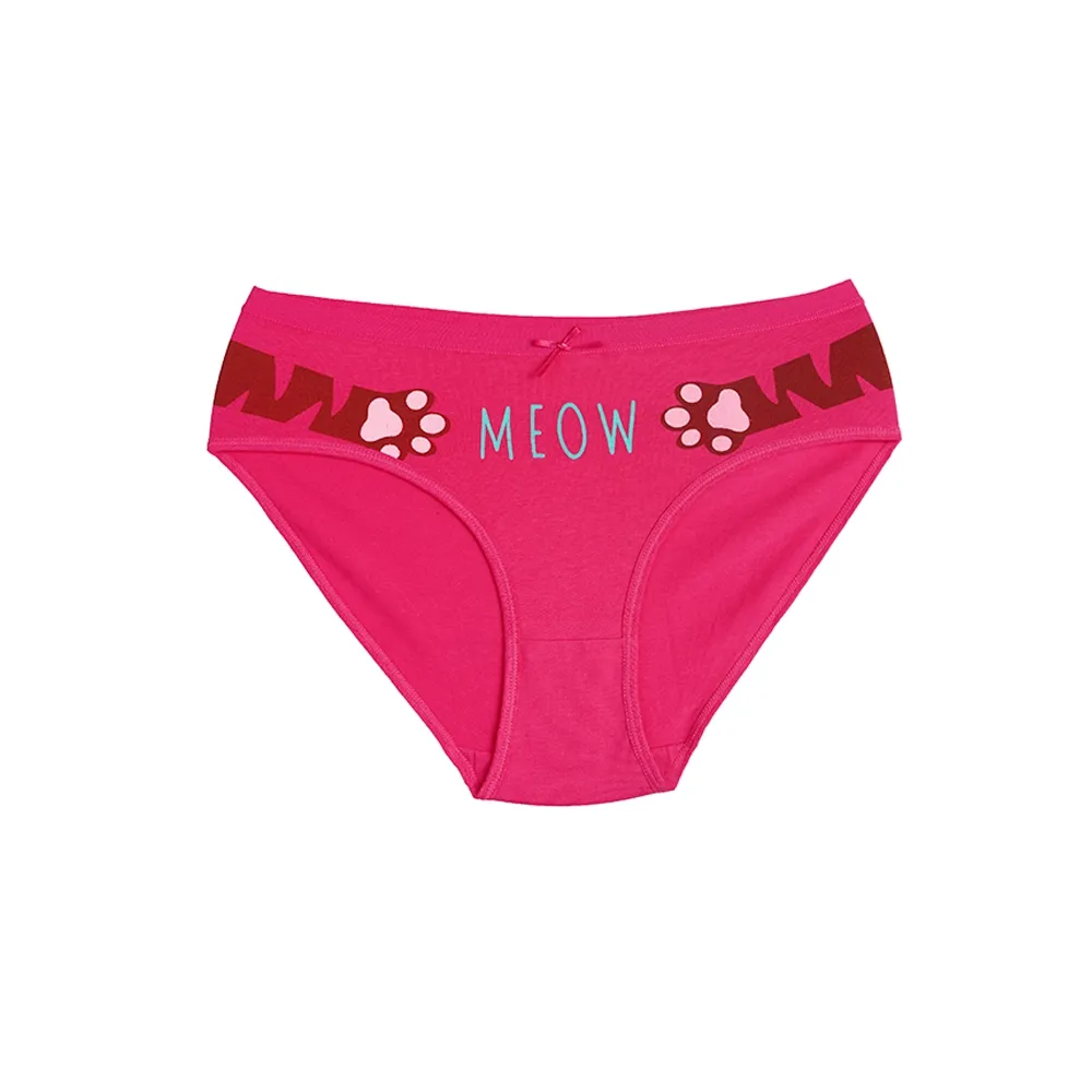 شورت زنانه اسلیپ نخی طرح MEOW سایز XL و 2XL