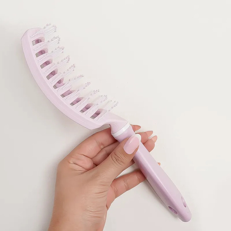 برس مو پاستیلی منحنی گره باز کن سیلیکونی ماساژور پوست سر