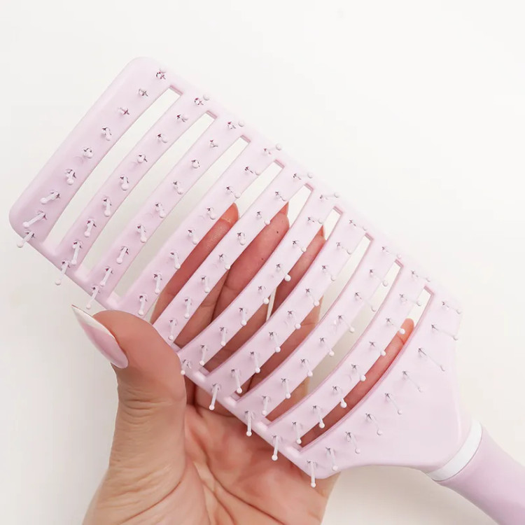 برس مو پاستیلی منحنی گره باز کن سیلیکونی ماساژور پوست سر