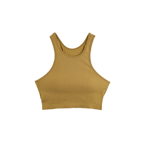 نیم تنه زنانه ورزشی کاپ دار بند رکابی پشت ضربدری فانریپ کبریتی سایز فری
