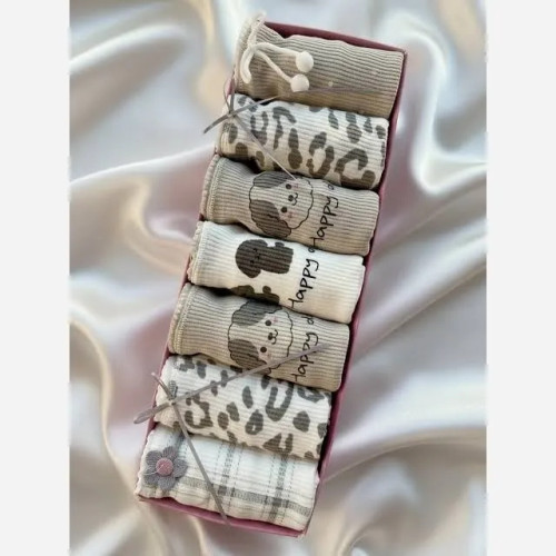 شورت زنانه عروسکی کبریتی نخی طرح هاپو کرم پک سه تایی ضد حساسیت سایز ایکس لارج