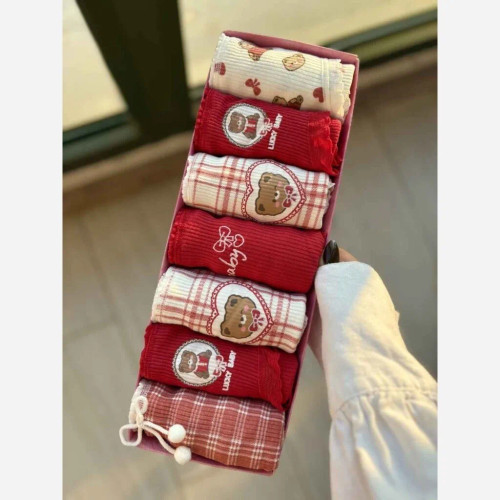 شورت زنانه عروسکی کبریتی نخی طرح تدی سایز بزرگ پک سه تایی