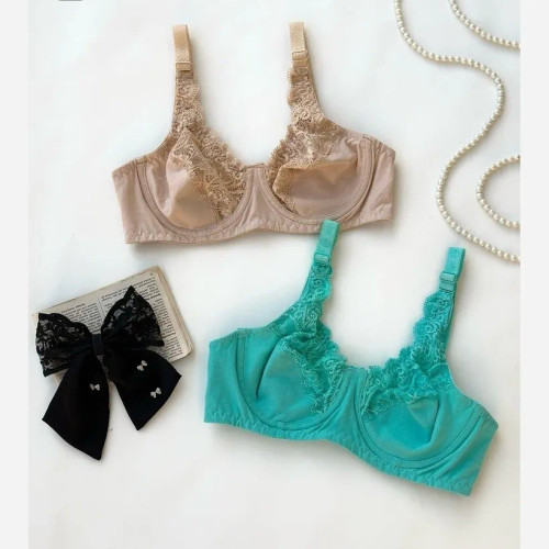 سوتین نخی فنردار گیپوری کاپ B دخترانه زنانه سایز 65 تا 75