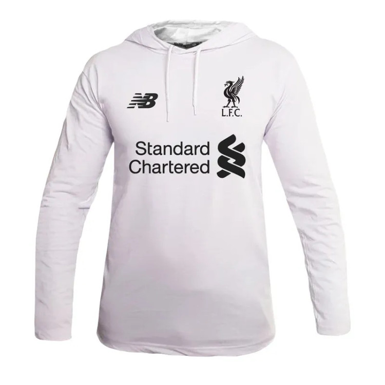 تیشرت آستین بلند کلاه دار طرح لیورپول مدل t4613 مشکی نخ اعلا سایز L XL 2XL