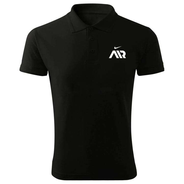 پولوشرت آستین کوتاه مردانه مشکی جودون طرح AIR مدل x4646 سایز L XL 2XL