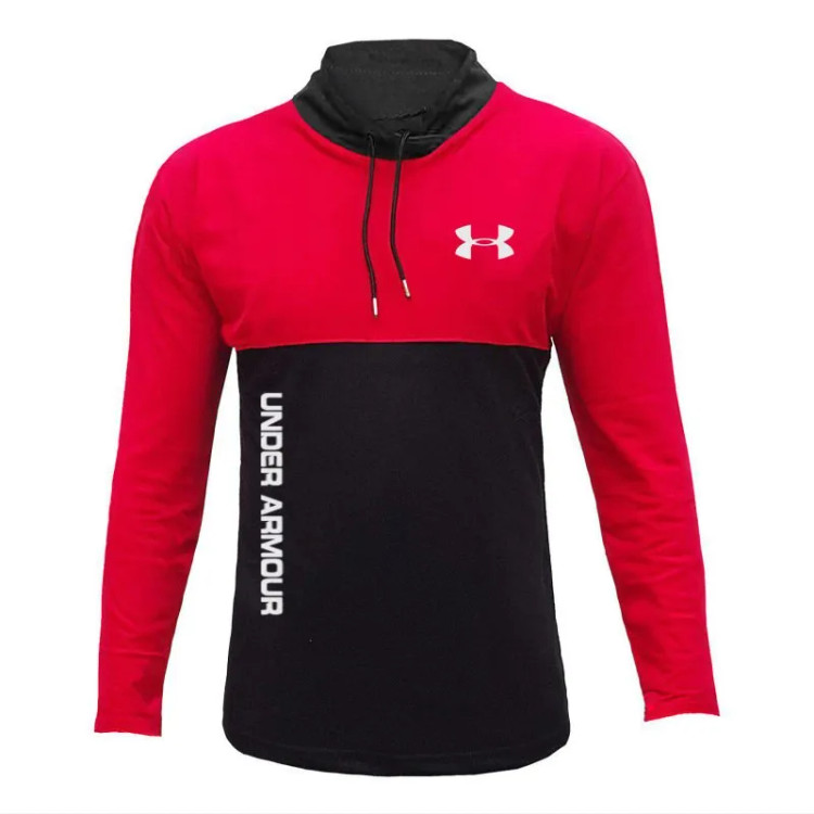 تیشرت آستین بلند مردانه طرح Under یقه ایستاده جودون دو رنگ قرمز مشکی سایز L XL XXL