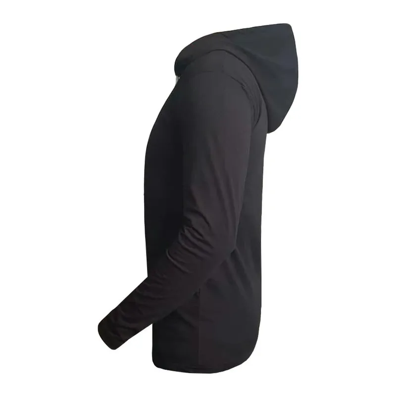 تیشرت آستین بلند مردانه طرح ادیداس کلاه دار مدل R4779 جنس نخ اعلا زرد مشکی