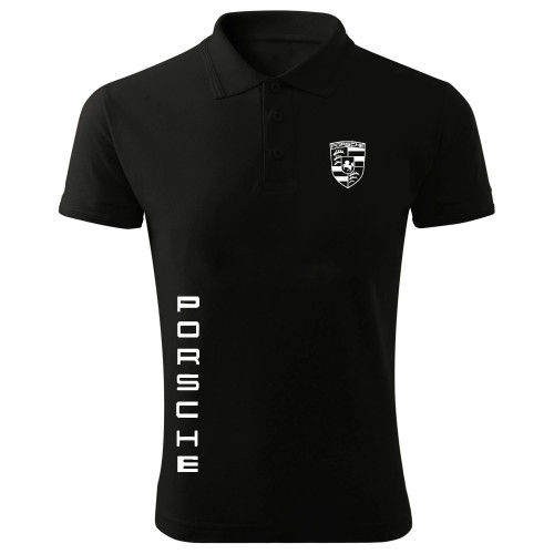 پولوشرت مردانه آستین کوتاه طرح POR مدل Z6855 مشکی جودون سایز L XL 2XL