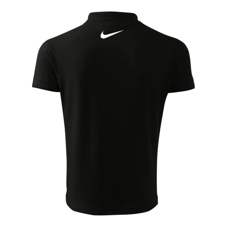 پولوشرت مردانه مشکی طرح Big Nike یقه دکمه دار آستین کوتاه جنس جودون سایز L XL 2XL