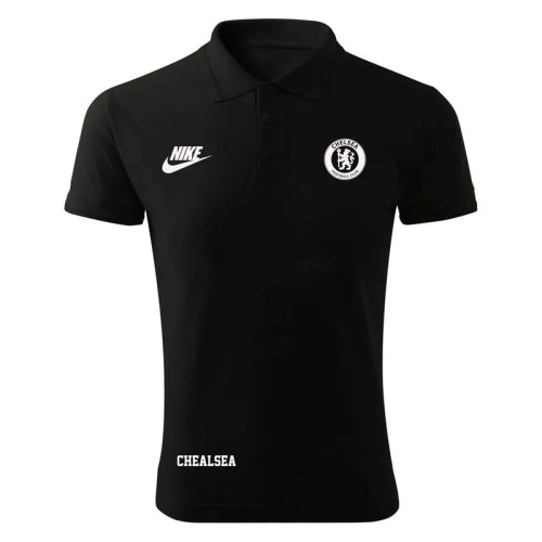 پولوشرت مردانه مشکی طرح چلسی آستین کوتاه یقه دکمه دار جنس جودون سایز L XL 2XL