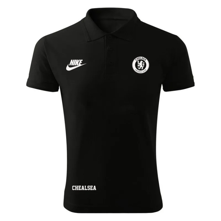 پولوشرت مردانه مشکی طرح چلسی آستین کوتاه یقه دکمه دار جنس جودون سایز L XL 2XL