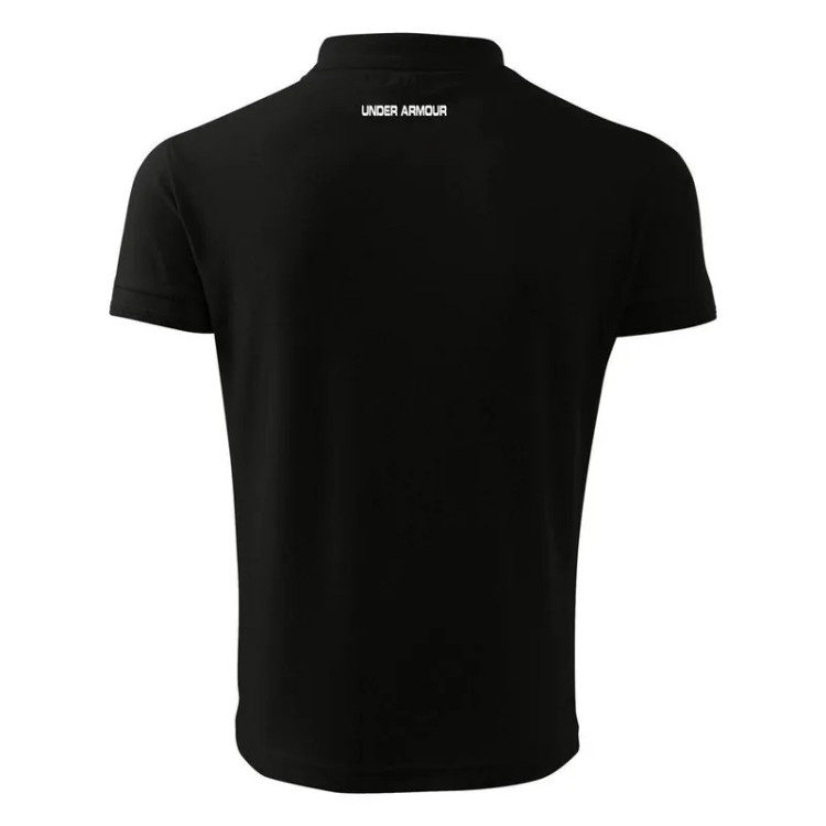 پولوشرت مردانه مشکی جودون یقه دکمه دار طرح Under مدل k8068 سایزبندی L XL 2XL