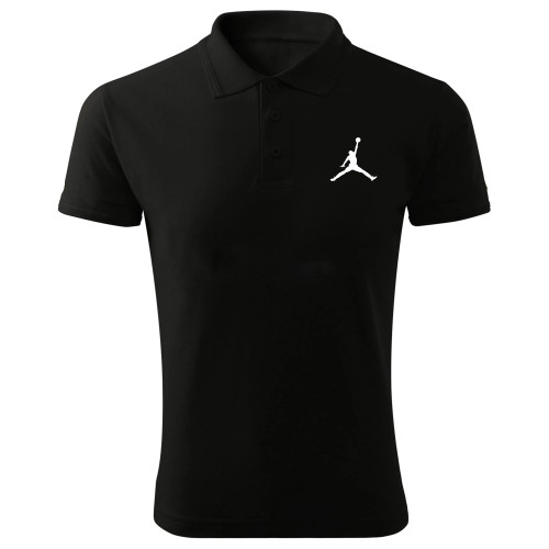 پولوشرت مردانه مشکی جودون آستین کوتاه طرح Jordan مدل v6574 سایز L XL 2XL