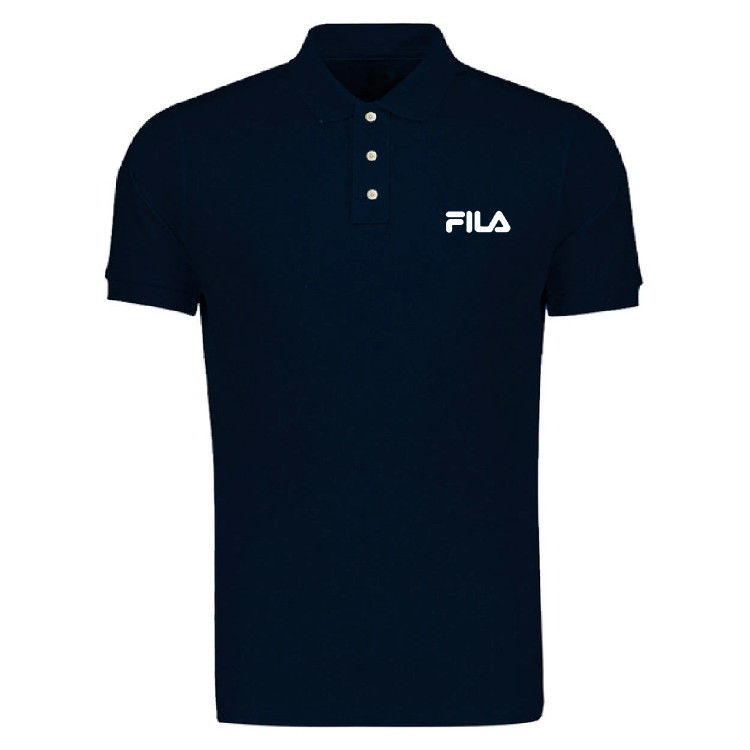 پولوشرت مردانه جودون مشکی آستین کوتاه یقه دکمه دار طرح فیلا سایز L XL 2XL