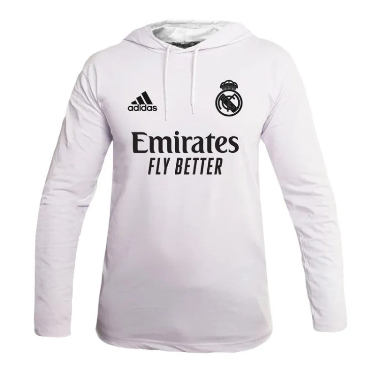 تیشرت آستین بلند کلاهدار مردانه طرح رئال مدل e3457 نخ اعلا مشکی و سفید