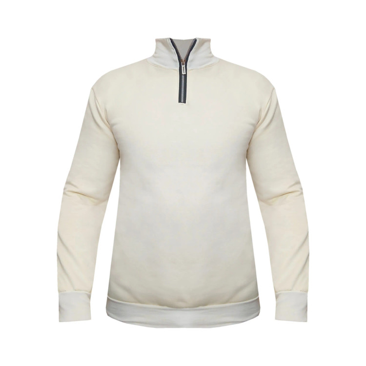 هودی نیم زیپ مردانه کرم دورس اسپان داخل کرک تن خور شیک