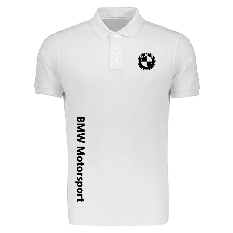 پولوشرت مردانه آستین کوتاه مشکی طرح BMW جنس جودون سایز L XL 2XL