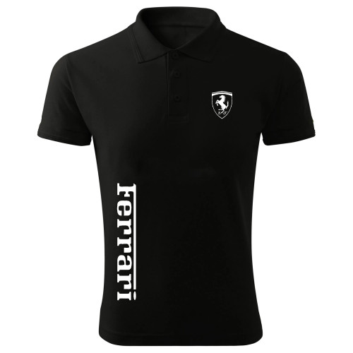 پولوشرت مردانه طرح فراری کد G6475 مشکی جودون سایز L XL 2XL