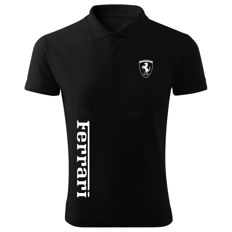 پولوشرت مردانه طرح فراری کد G6475 مشکی جودون سایز L XL 2XL