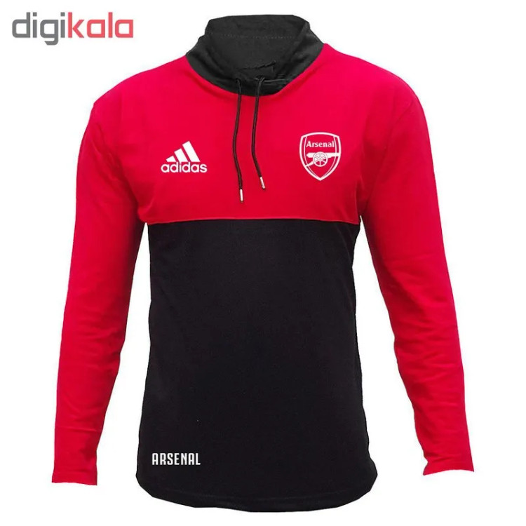 تیشرت آستین بلند مردانه طرح آرسنال مدل b6775 یقه ایستاده جودون ترکیبی