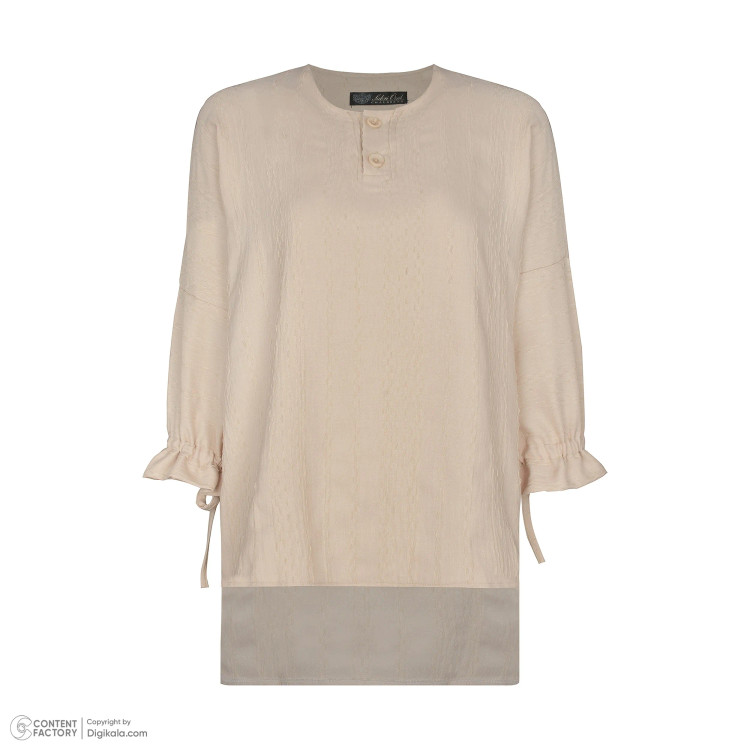 شومیز سوفیا بافت کوک دوزی شده طرح ساده کرم زنانه لارج ایکس لارج مراکشی