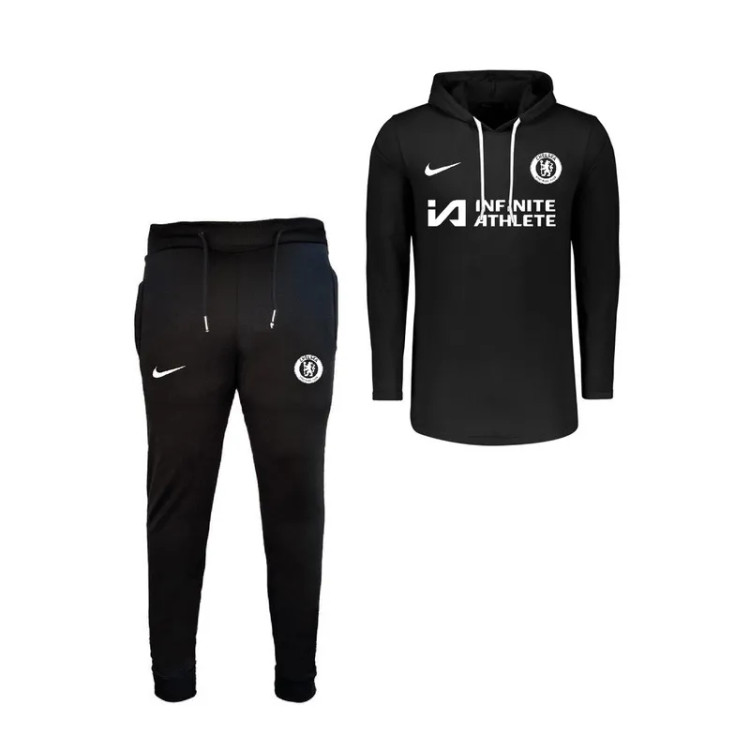 ست تی شرت و شلوار مردانه نخی آستین بلند کلاهدار دمپا کش زیپ دار